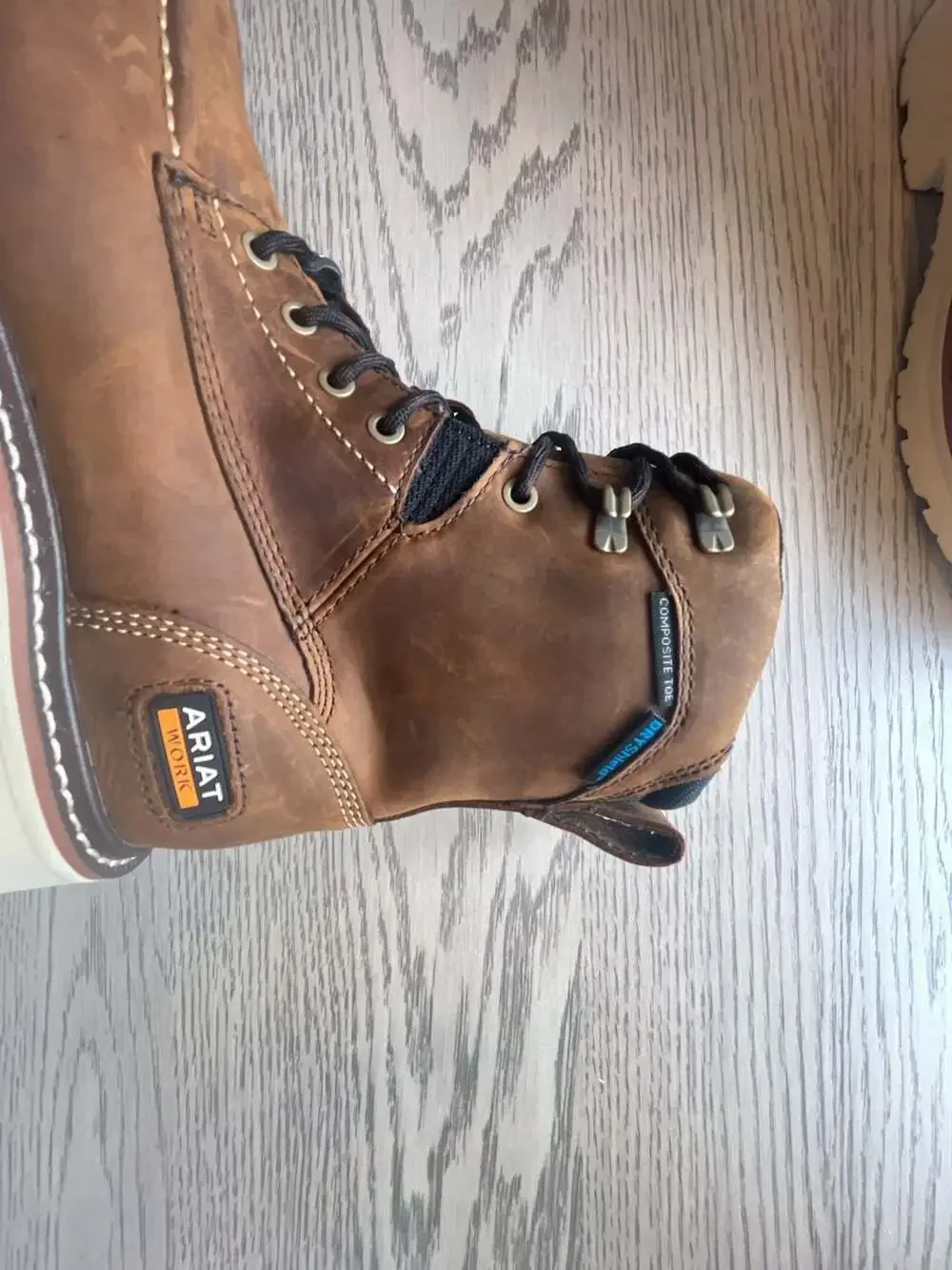 Ariat Rebar Lift 8 Waterproof Work Boots Distressed Brown Leather Mens 6 wide ee